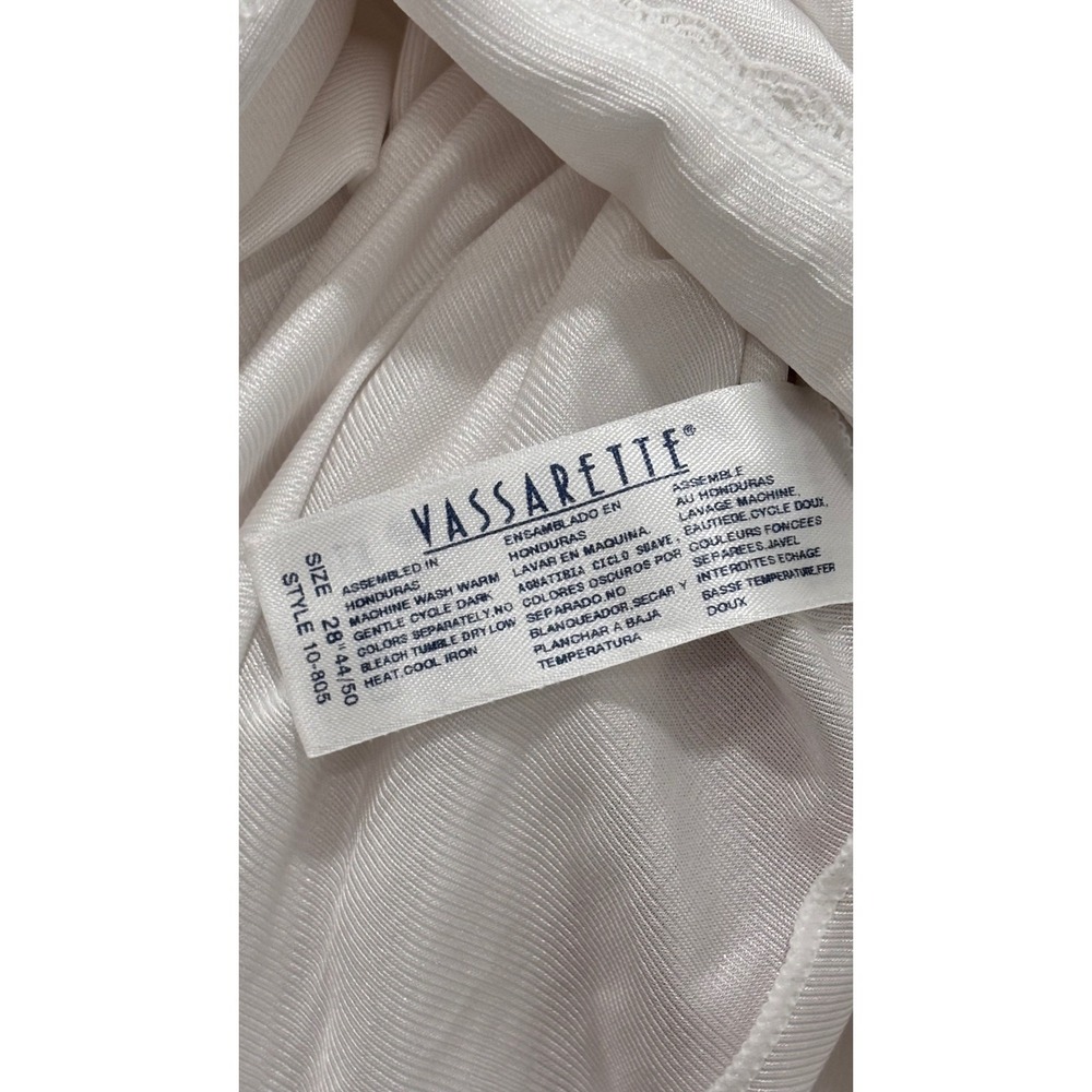 Vassarette White Nylon Full Slip Lace Trim Adjustable Strap Style 10-805 Size 28 - Picture 9 of 9